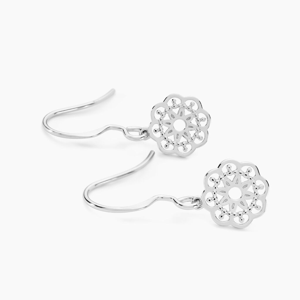 Boucles D'oreilles Pendantes Lynne Argent Blanc - Boucles d'oreilles fantaisie Femme | Histoire d&rsquo;Or