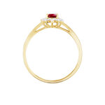Bague Vladimir Or Jaune Rubis Diamants - Bagues solitaires Femme | Histoire d&rsquo;Or