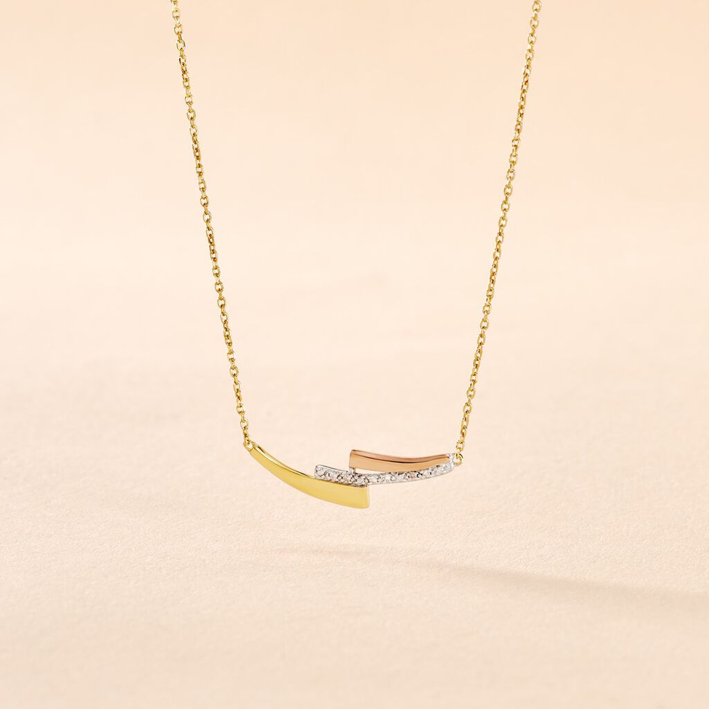 Collier Ainhoa Or Tricolore Diamant - Id&eacute;es cadeaux Femme | Histoire d&rsquo;Or