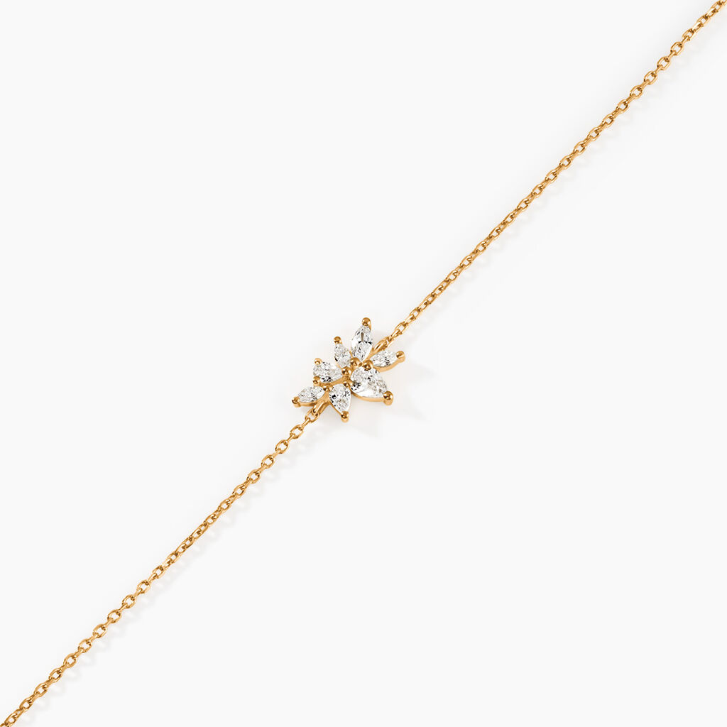 Bracelet Waouh Plaqu&eacute; Or Jaune Oxyde De Zirconium - Bracelets Femme | Histoire d&rsquo;Or