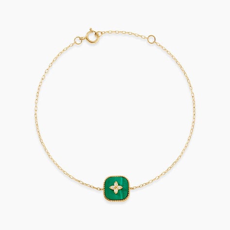 Bracelet Lucky Gems Or Jaune Malachite Oxyde De Zirconium - Bracelets Femme | Histoire d&rsquo;Or