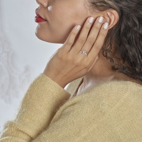 Bague Emmy Or Blanc Topaze Diamant - Bagues avec pierre Femme | Histoire d’Or
