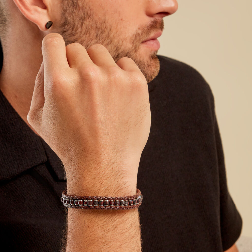 Bracelet Alassio Acier Blanc Pierre - Bracelets Homme | Histoire d’Or