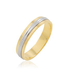 Alliance Sequana Ruban Plat Or Bicolore - Alliances Homme | Histoire d’Or