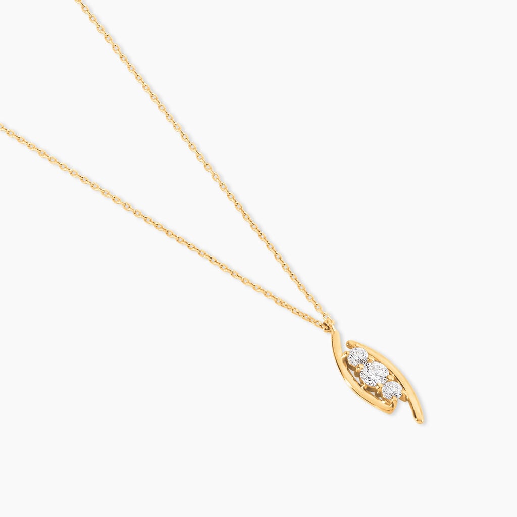 Collier Bebinn Or Jaune Oxyde De Zirconium Blanc - F&ecirc;te des m&egrave;res Femme | Histoire d&rsquo;Or