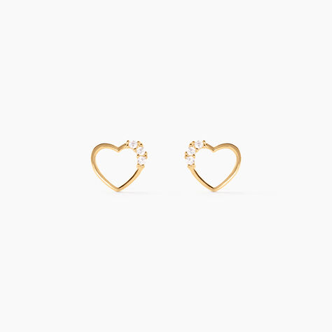 Boucles D'oreilles Puces Camomille Or Jaune Oxyde De Zirconium - Clous d'oreilles Enfant | Histoire d’Or