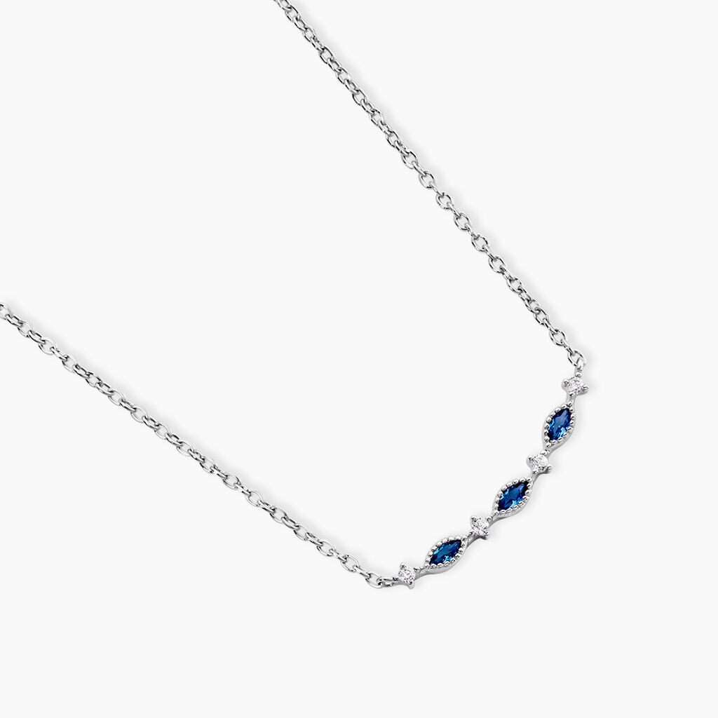 Collier Eva Argent Blanc Oxyde De Zirconium - Colliers fantaisie Femme | Histoire d&rsquo;Or