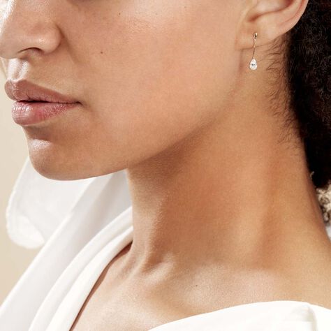 Boucles D'oreilles Pendantes Goutte Or Jaune Oxyde De Zirconium - Boucles d'oreilles pendantes Femme | Histoire d’Or