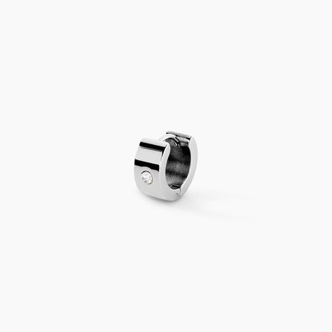 Cr&eacute;oles Hugo Acier Blanc Oxyde De Zirconium - Boucles d'oreilles cr&eacute;oles Homme | Histoire d&rsquo;Or