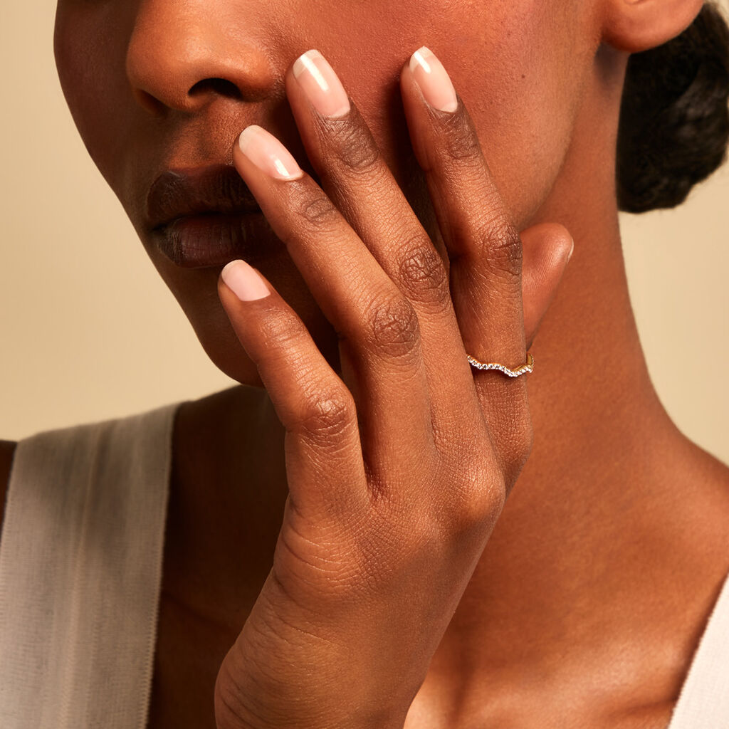 Bague Myrrhe Plaqu&eacute; Or Jaune Oxyde De Zirconium - Bagues avec pierre Femme | Histoire d&rsquo;Or