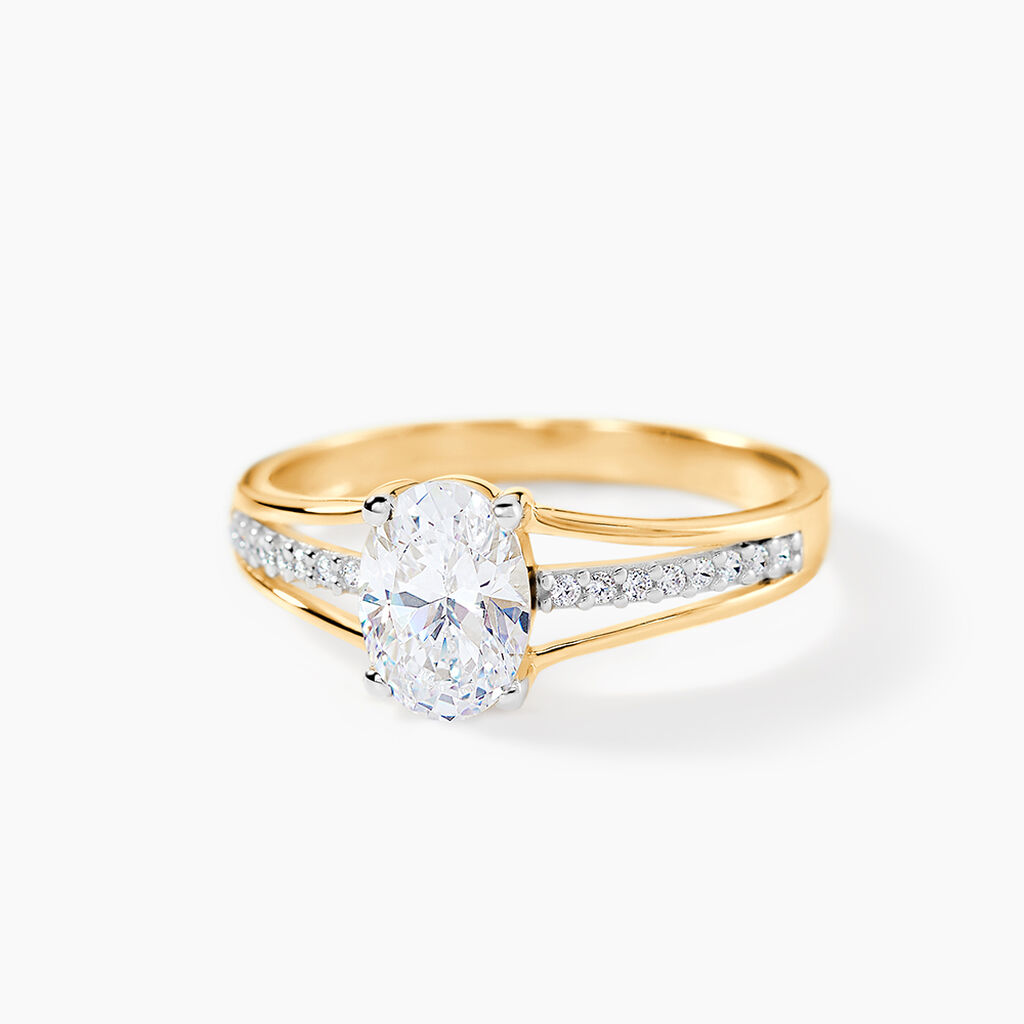 Bague Solitaire Fallon Or Jaune Oxyde De Zirconium - Bagues solitaires Femme | Histoire d&rsquo;Or