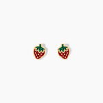 Boucles D'oreilles Puces Tharia Fraise Or Jaune - Clous d'oreilles Enfant | Histoire d&rsquo;Or