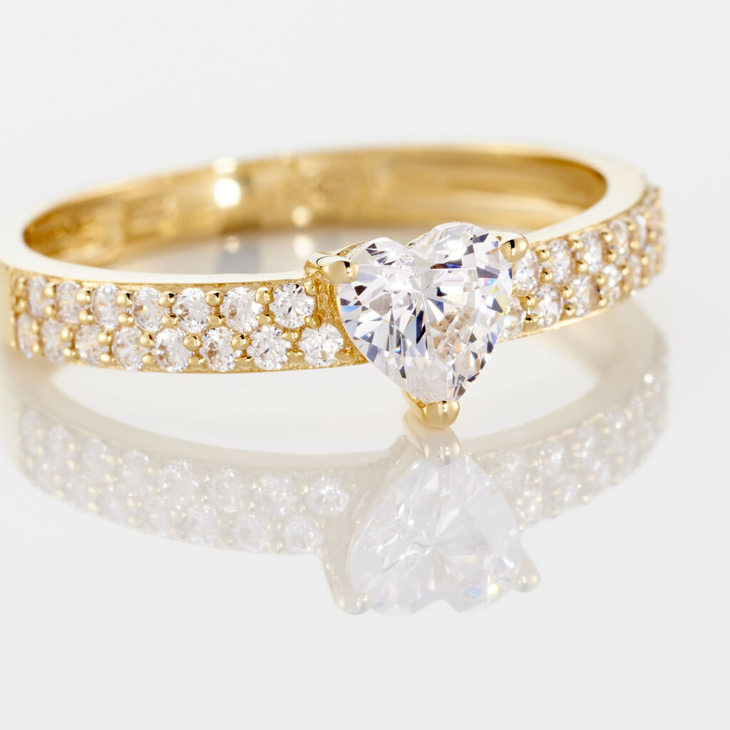Bague Monelle Or Jaune Oxyde De Zirconium - Bagues solitaires Femme | Histoire d’Or
