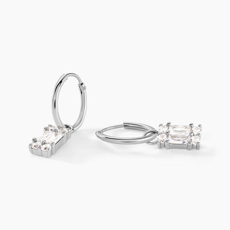 Cr&eacute;oles Baroque Party Argent Blanc Oxyde De Zirconium - Boucles d'oreilles cr&eacute;oles Femme | Histoire d&rsquo;Or