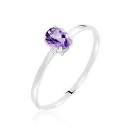 Solitaire Or Blanc Lily Améthyste - Bagues solitaires Femme | Histoire d’Or