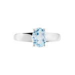 Bague Cassius Or Blanc Topaze Bleu Sky - Bagues solitaires Femme | Histoire d&rsquo;Or