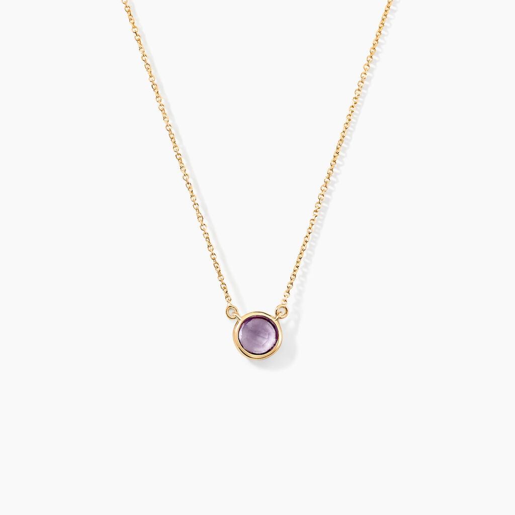 Collier Arenale Or Jaune Amethyste