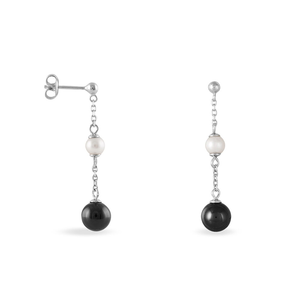 Boucles D'oreilles Pendantes Lucia Cera Argent Blanc Perle De Culture - Boucles d'oreilles fantaisie Femme | Histoire d&rsquo;Or