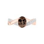 Bague Candice Or Rose Quartz - Bagues solitaires Femme | Histoire d&rsquo;Or