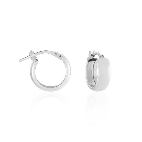 Créoles Lisa Argent Blanc - Boucles d'oreilles créoles Femme | Histoire d’Or