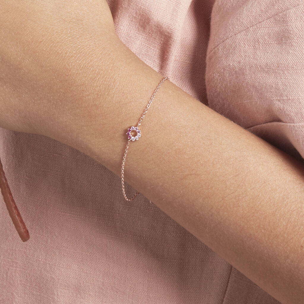 Bracelet Pavel Argent Rose Oxyde De Zirconium - Bracelets Femme | Histoire d’Or