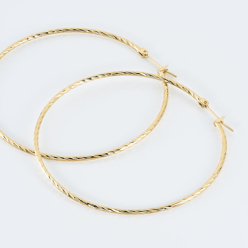 Créoles Anusha Plaqué Or Jaune - Boucles d'oreilles créoles Femme | Histoire d’Or