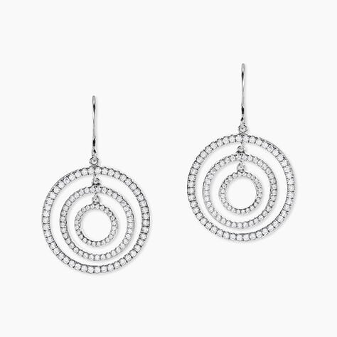 Boucles D'oreilles Pendantes Argent Blanc Oxyde De Zirconium - Boucles d'oreilles pendantes Femme | Histoire d&rsquo;Or