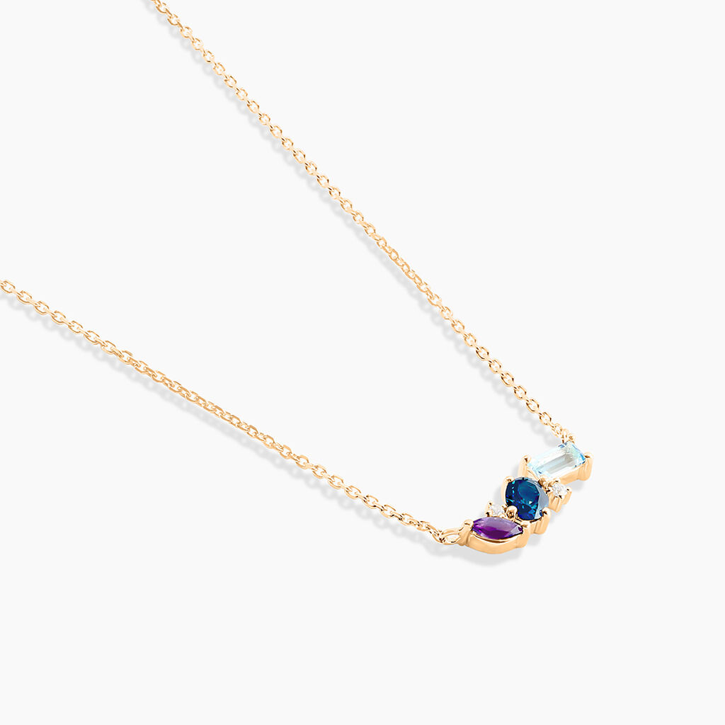 Collier Printemps Précieux Or Jaune Topaze Améthyste - Colliers Femme | Histoire d’Or
