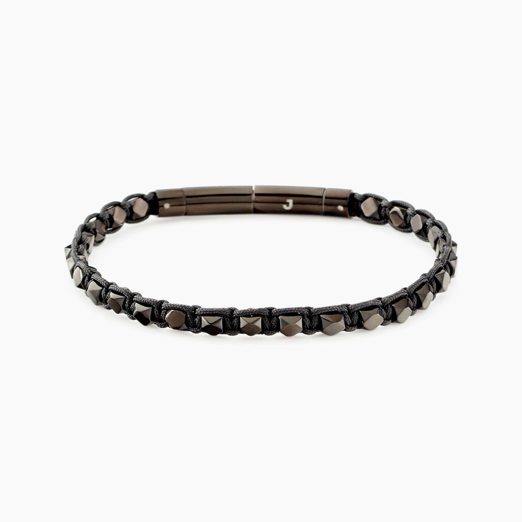 Bracelet Jourdan Acier Noir - Bracelets cordon Homme | Histoire d&rsquo;Or