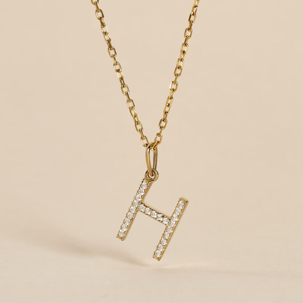 Pendentif Lettre H Or Jaune Oxyde - Pendentifs Femme | Histoire d’Or