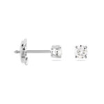 Boucles D'oreilles Puces Victoria Platine Blanc Diamant - Clous d'oreilles Famille | Histoire d&rsquo;Or