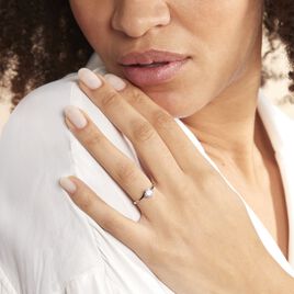 Bague Afsa Argent Blanc Oxyde De Zirconium - Bagues solitaires Femme | Histoire d’Or