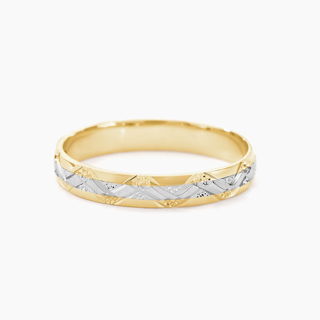 Alliance Clotilde Demi Jonc Classique Or Bicolore - Alliances Famille | Histoire d’Or