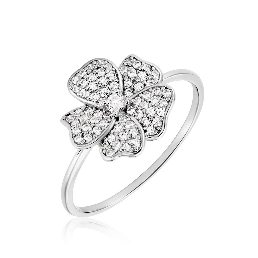 Bague Peppi Argent Blanc Oxyde De Zirconium - Bagues solitaires Femme | Histoire d&rsquo;Or