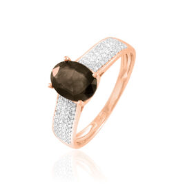 Bague Crista Or Rose Quartz Et Diamant - Bagues solitaires Femme | Histoire d’Or