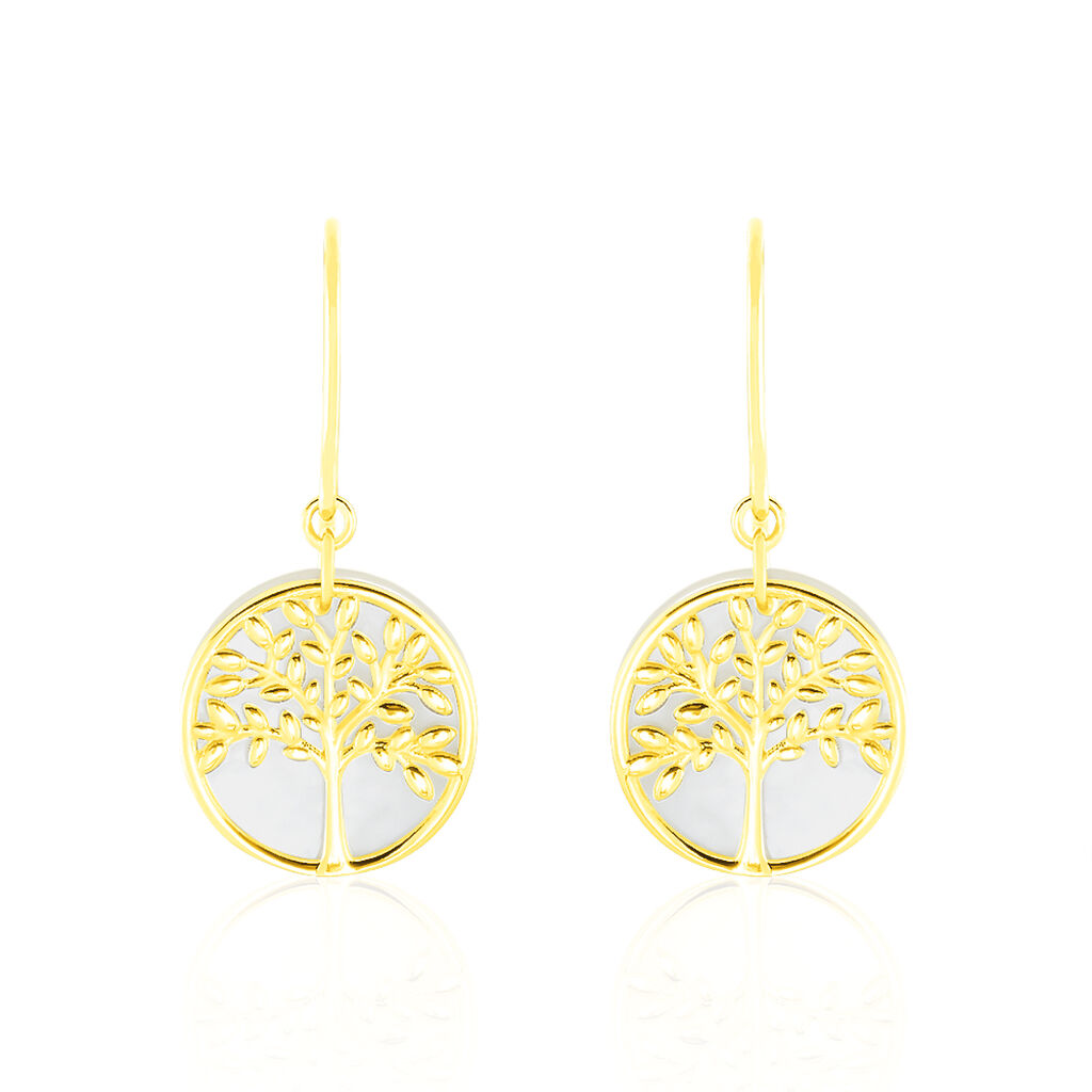 Boucles D'oreilles Pendantes Noamie Or Jaune Nacre - Boucles d'oreilles pendantes Femme | Histoire d’Or