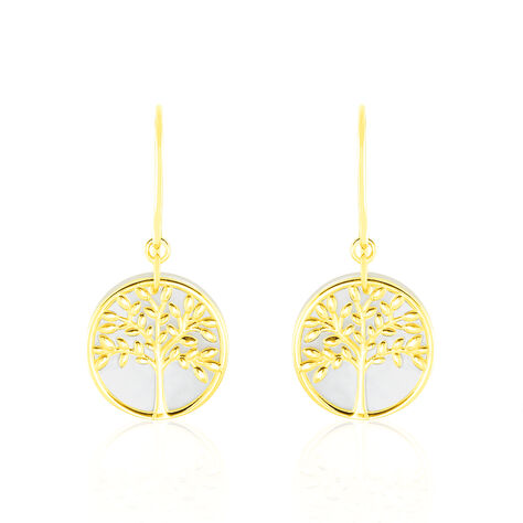 Boucles D'oreilles Pendantes Noamie Or Jaune Nacre - Boucles d'oreilles pendantes Femme | Histoire d’Or