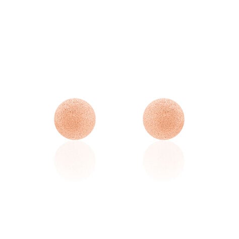 Boucles D'oreilles Puces Fidelia Boule Sablee Or Rose - Clous d'oreilles Femme | Histoire d’Or