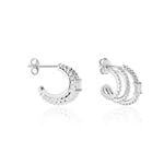 Cr&eacute;oles Cailin Argent Blanc Oxyde De Zirconium - Boucles d'oreilles cr&eacute;oles Femme | Histoire d&rsquo;Or