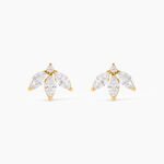 Boucles D'oreilles Puces Margret Or Jaune Oxyde De Zirconium - Clous d'oreilles Femme | Histoire d&rsquo;Or