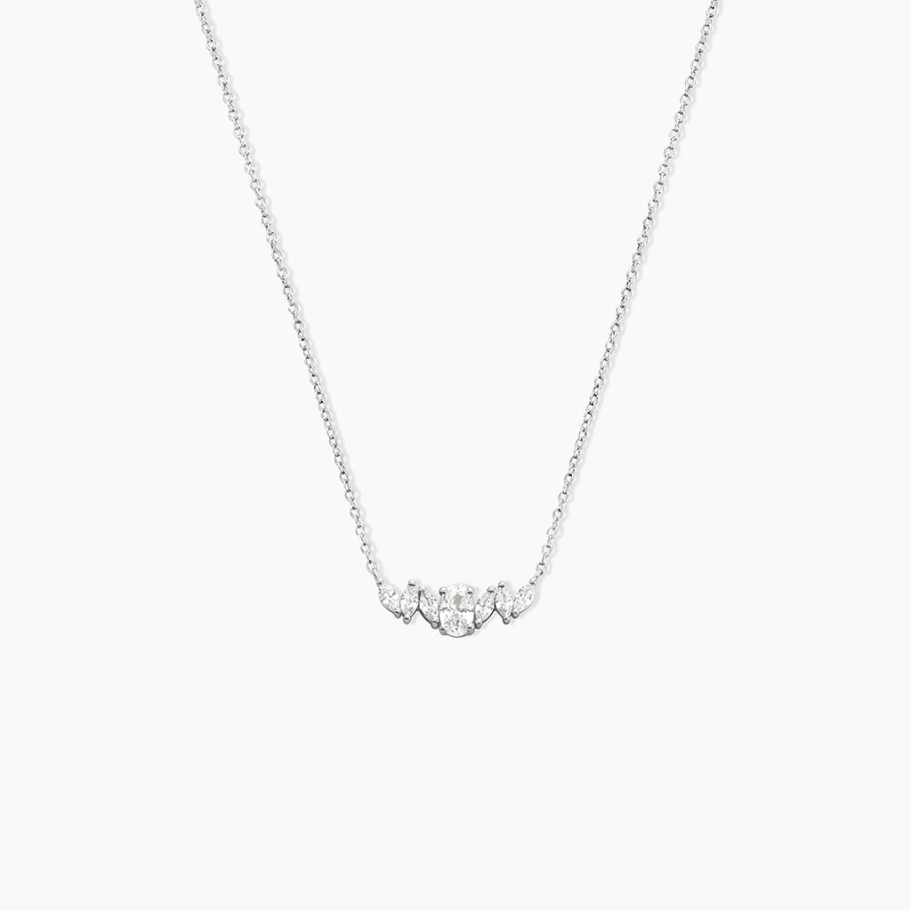 Collier Argent Blanc Eclat D'Aurore Oxyde De Zirconium - F&ecirc;te des m&egrave;res Femme | Histoire d&rsquo;Or