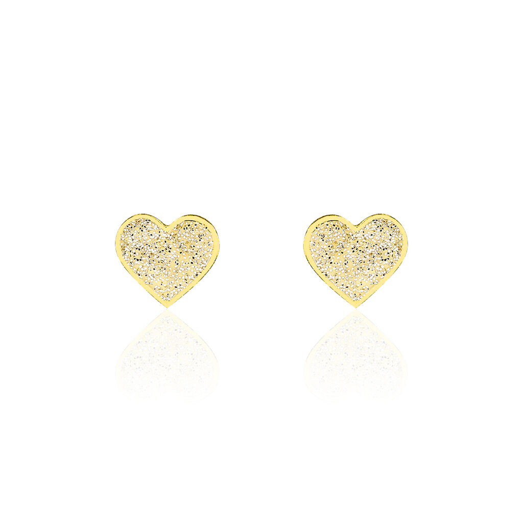 Boucles D'oreilles Puces Marta Or Jaune - Boucles d'Oreilles Coeur Femme | Histoire d’Or