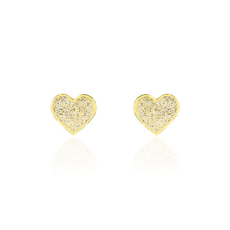 Boucles D'oreilles Puces Marta Or Jaune - Boucles d'Oreilles Coeur Femme | Histoire d’Or
