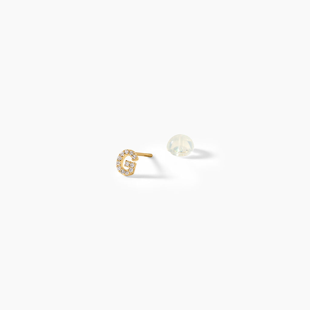 Boucle D'oreille Puce Unitaire Jodoca Or Jaune Oxyde De Zirconium - Boucles d'oreilles empierr&eacute;es Femme | Histoire d&rsquo;Or