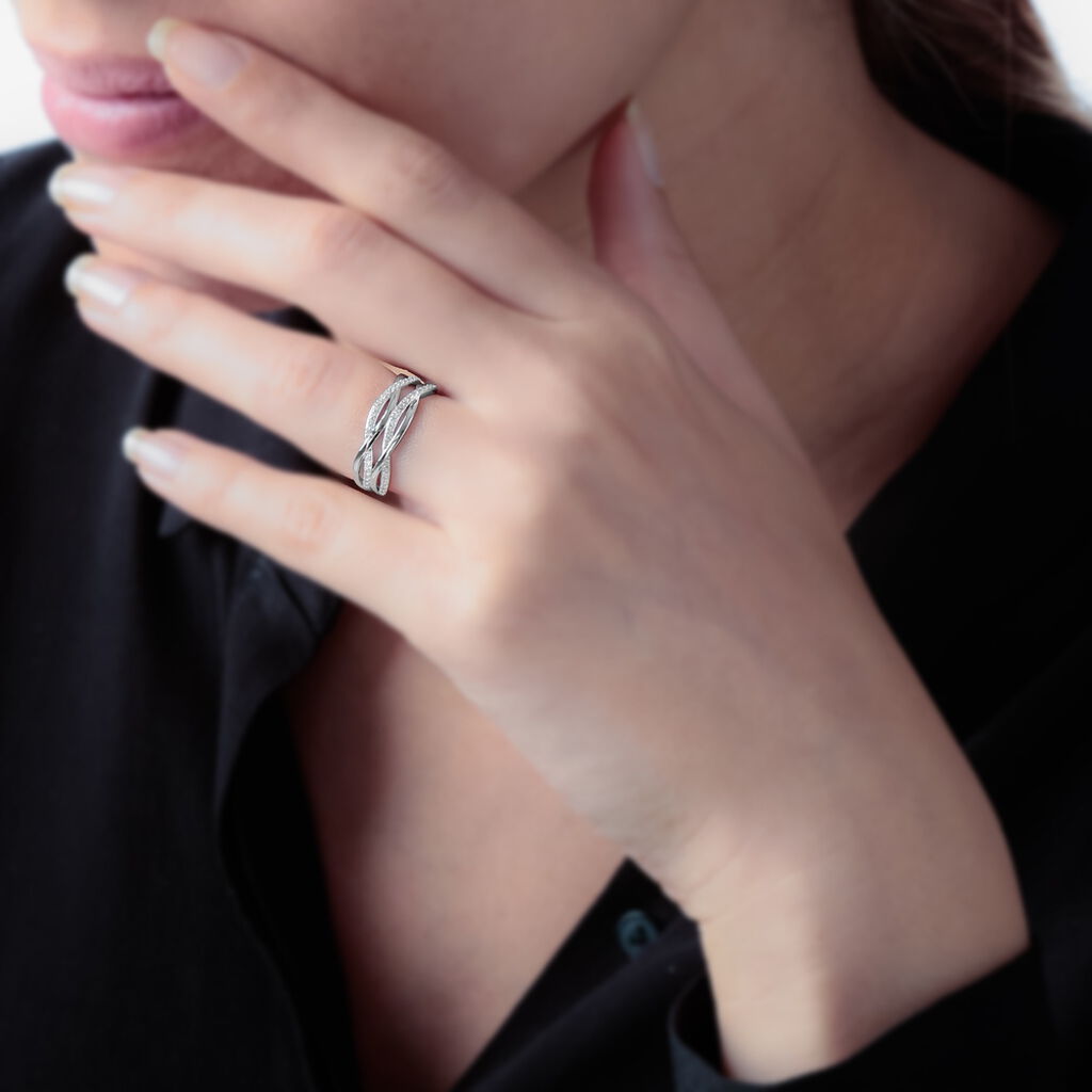 Bague Felicidade Argent Blanc Oxyde De Zirconium - Bagues avec pierre Femme | Histoire d’Or