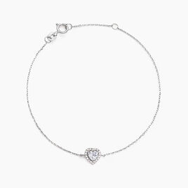 Bracelet Dari Or Blanc Oxyde De Zirconium - Bracelets Coeur Femme | Histoire d’Or