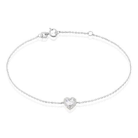 Bracelet Dari Or Blanc Oxyde De Zirconium - Bracelets Coeur Femme | Histoire d’Or