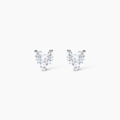 Boucles D'oreilles Puces Argent Blanc Schull Oxydes De Zirconium - Boucles d'oreilles fantaisie Femme | Histoire d&rsquo;Or