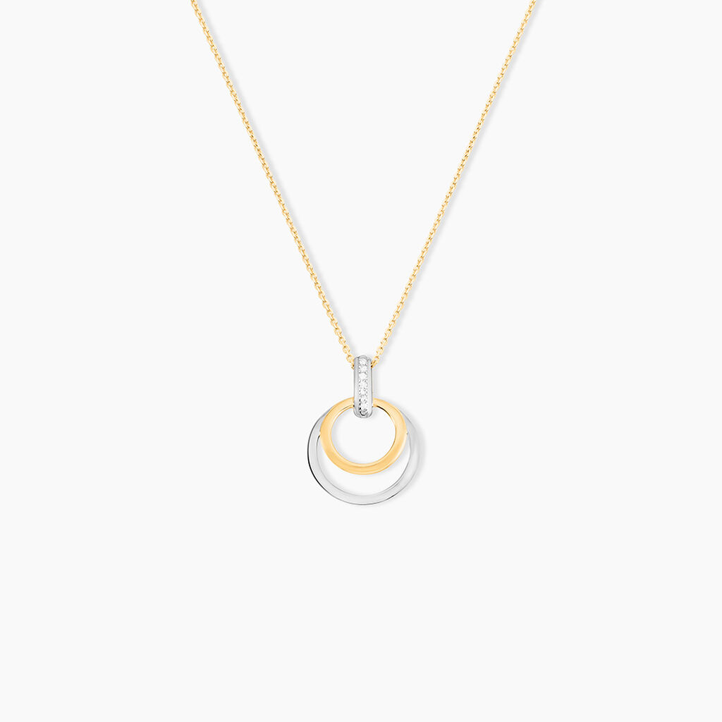Collier Or Bicolore Blanc Et Jaune Eloisia Diamants - Colliers Femme | Histoire d’Or