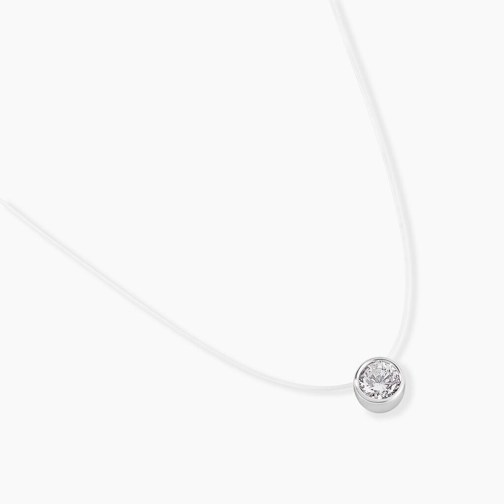 Collier Nylon Argent Blanc Oxyde - Colliers fantaisie Femme | Histoire d&rsquo;Or